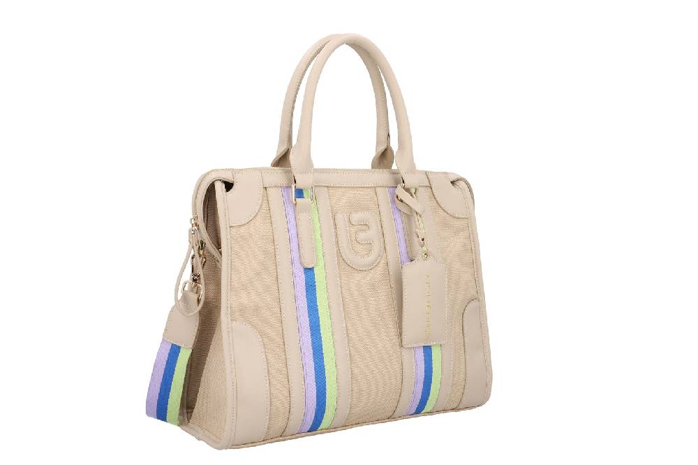L.Pucci Asmara Stripes Canvas Beige Online Outlet