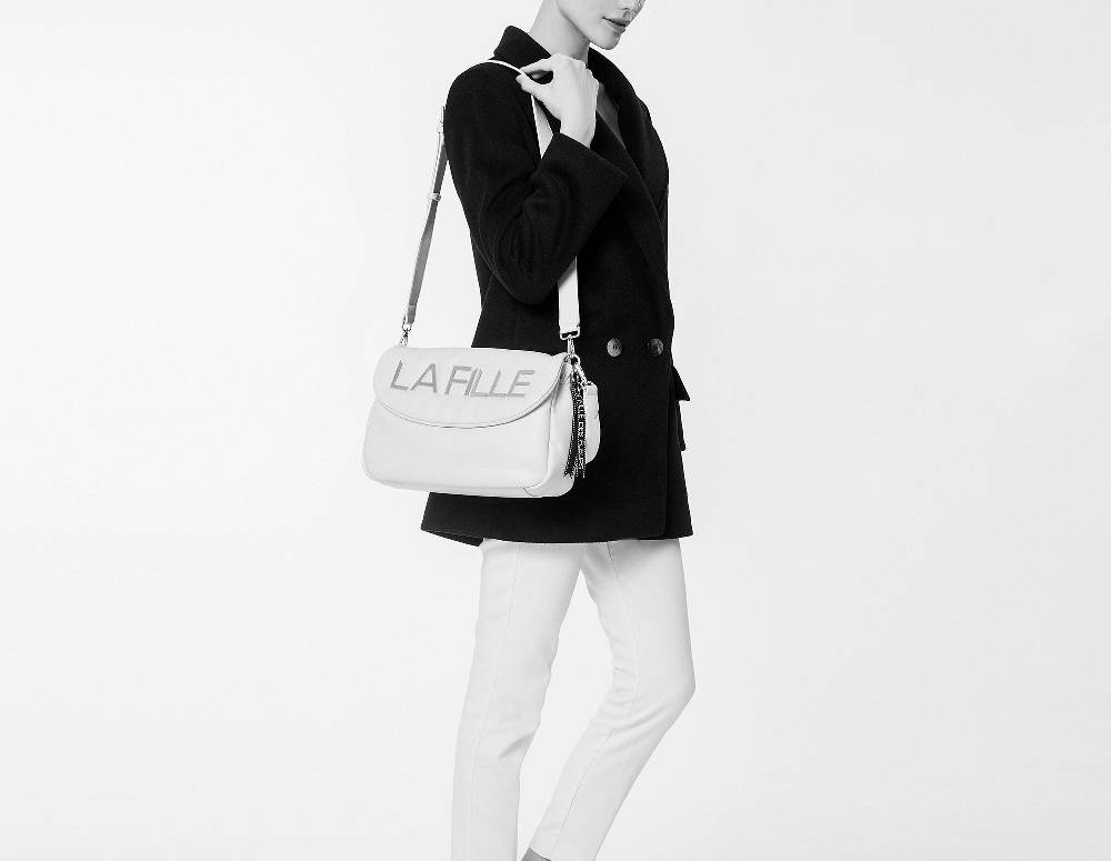 L.Pucci Odette Metal Logo Line Dirty White Negozi Online