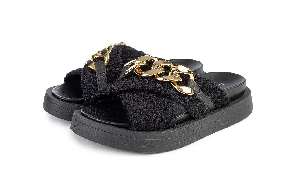 L.Pucci Slipper SA84028MS Black Convenienza