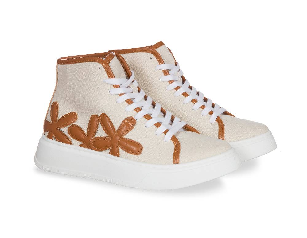L.Pucci Basket P91223C Ecru-Camel Nuova