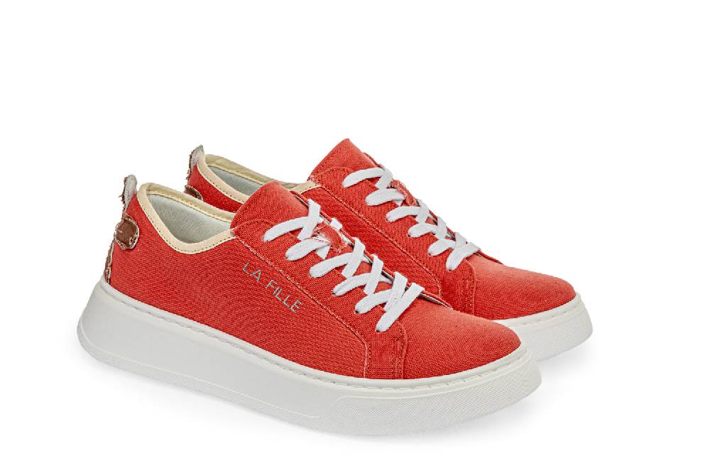 L.Pucci Sneakers P91222C Orange-Camel Qualità
