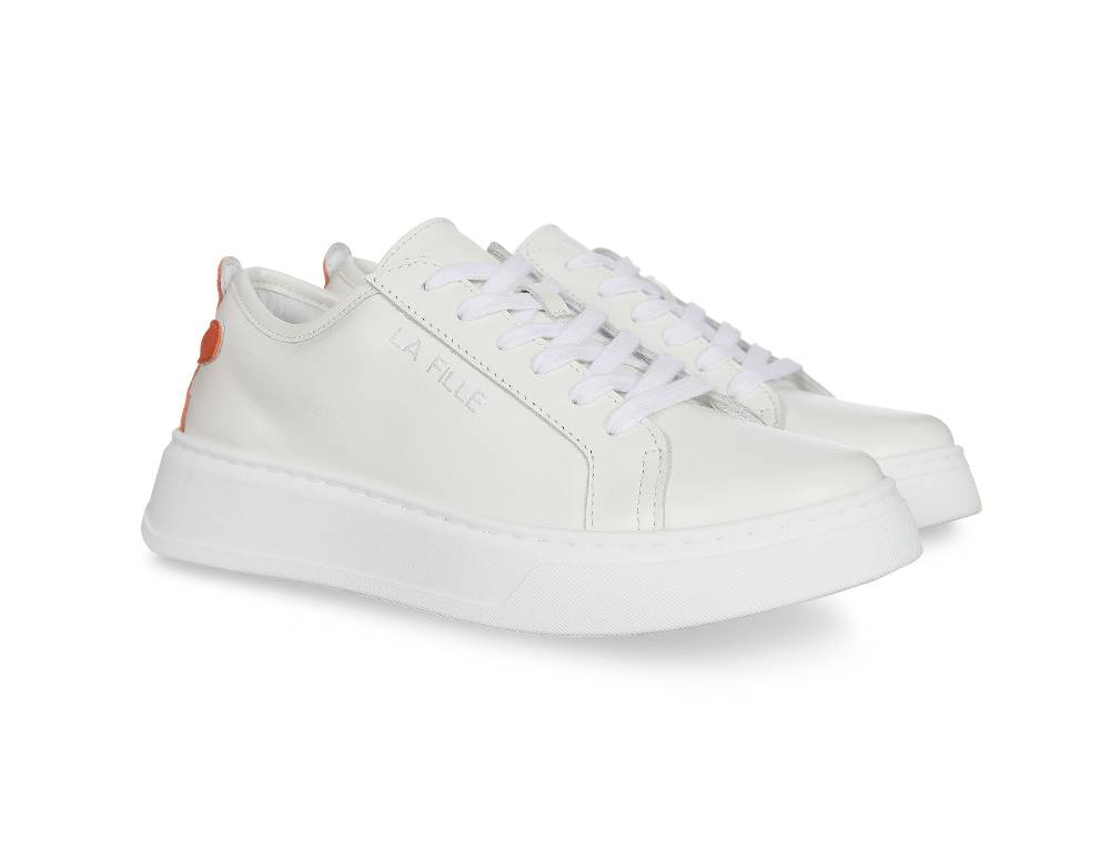L.Pucci Sneakers P91212P Ecru-Orange Vendita