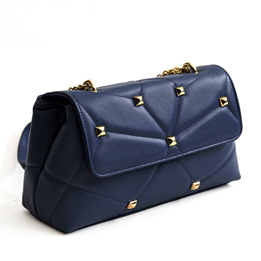 Laura Di Maggio MUSA – borsa in pelle nappa trapuntata con borchie notte Outlet