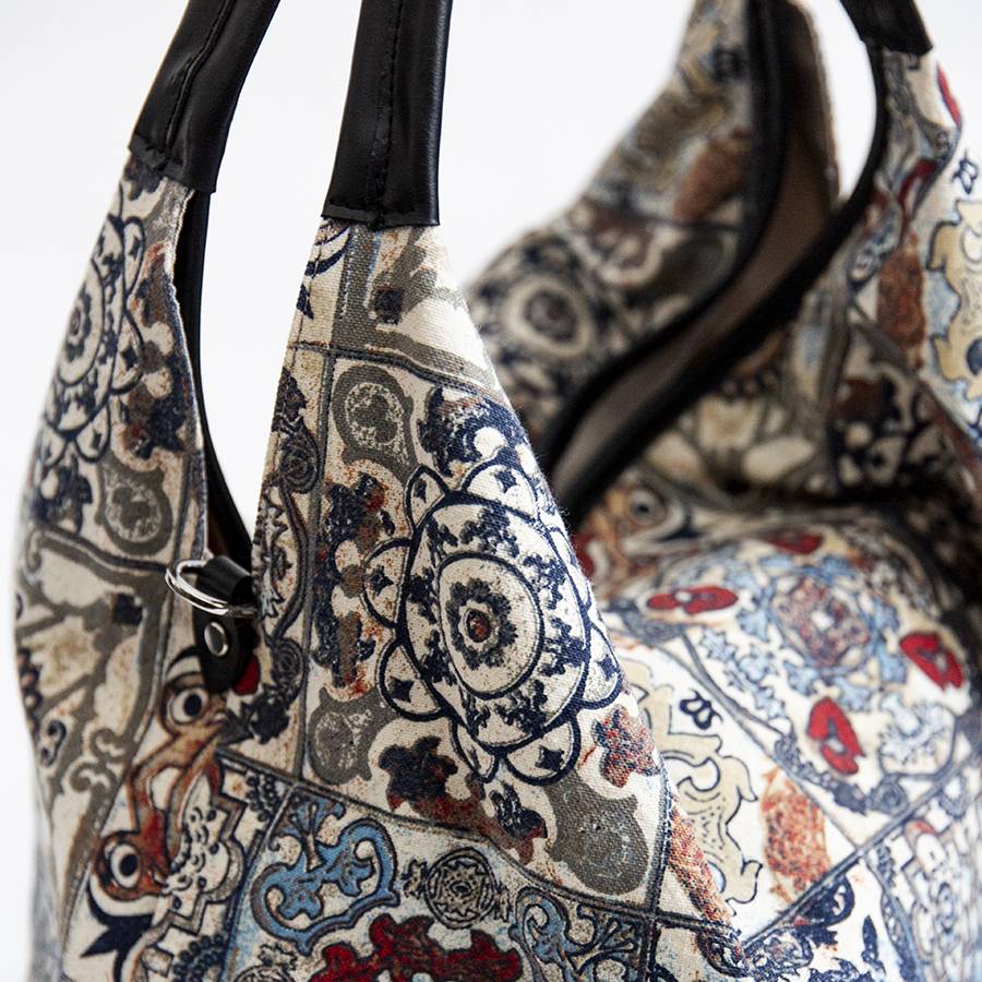 Laura Di Maggio ELSA MAXI – Maxi sacca in pelle e tessuto multicolore Offerte