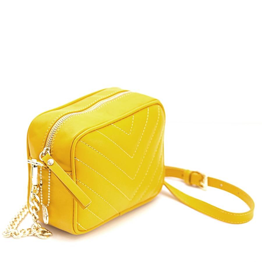 Laura Di Maggio COCCA – Borsa da Sera in Pelle Soft Trapuntato – Senape Nuova