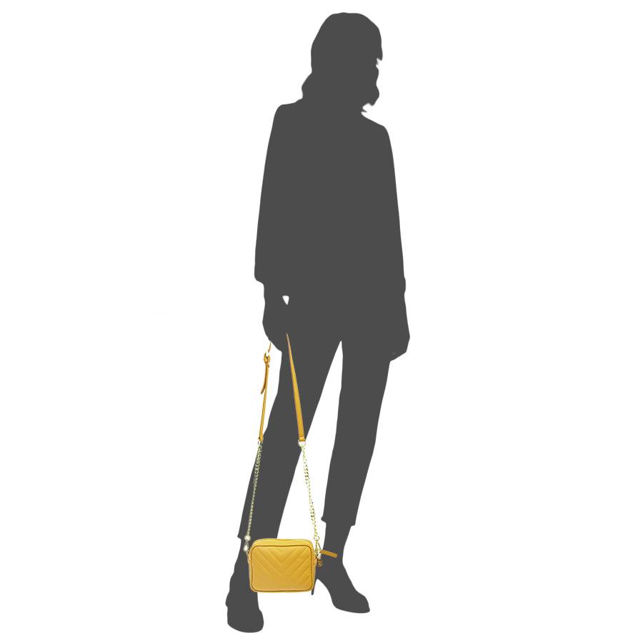 Laura Di Maggio COCCA – Borsa da Sera in Pelle Soft Trapuntato – Senape Nuova