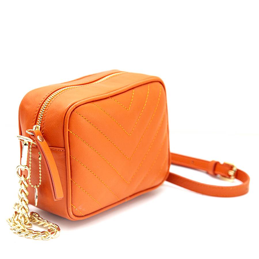 Laura Di Maggio COCCA – Borsa da Sera in Pelle Soft Trapuntato – Arancione Moda