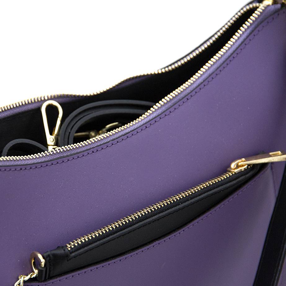 Laura Di Maggio LENA – Borsa a spalla in pelle elegant viola Only for today