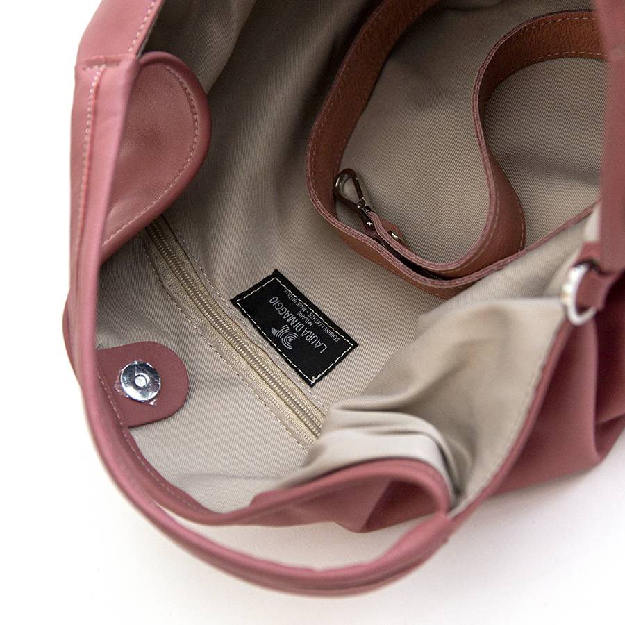 Laura Di Maggio ELSA – Sacca maxi in pelle nappa rosa malva Pezzi Unici
