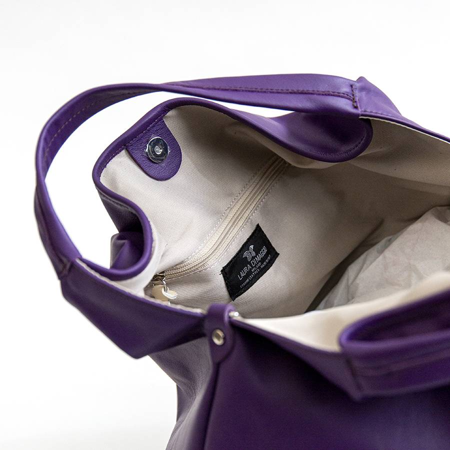 Laura Di Maggio ELSA – Sacca maxi in pelle nappa viola Soddisfazione Garantita