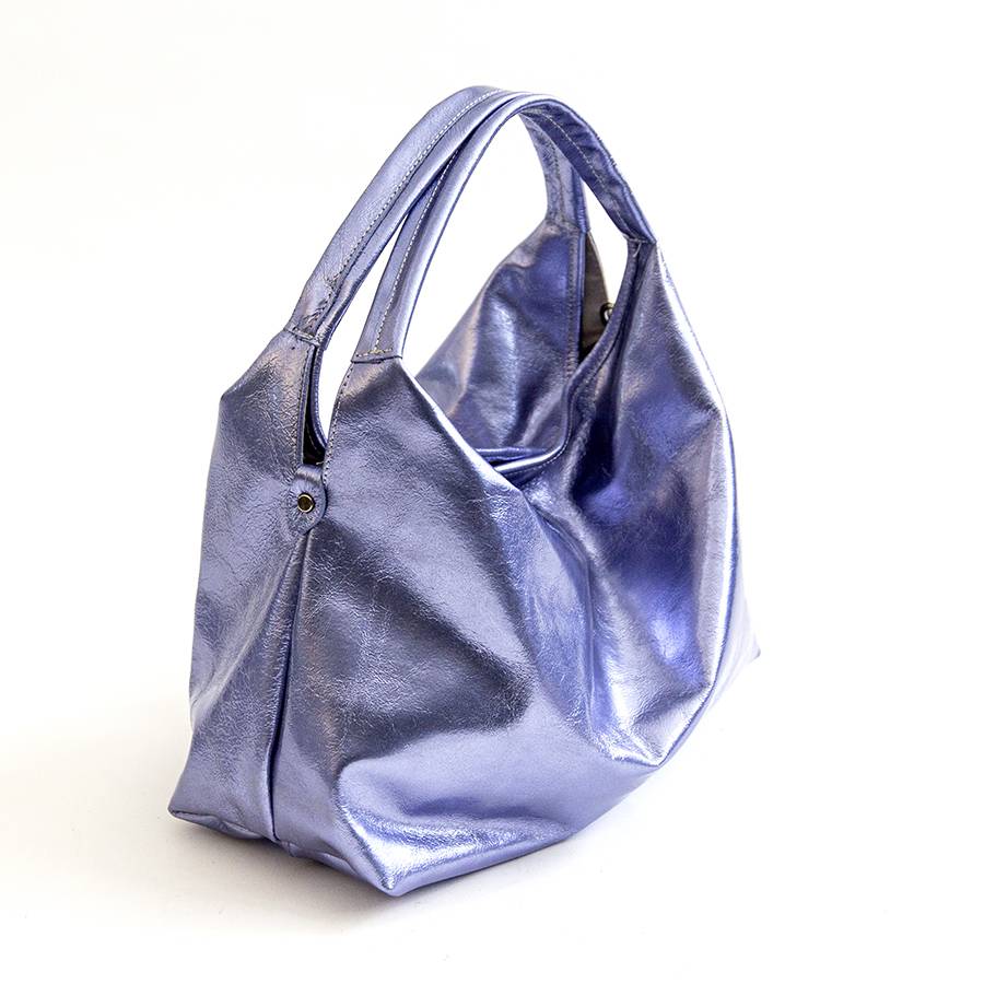 Laura Di Maggio ELSA M – Sacca in pelle laminata glicine Qualità Garantita