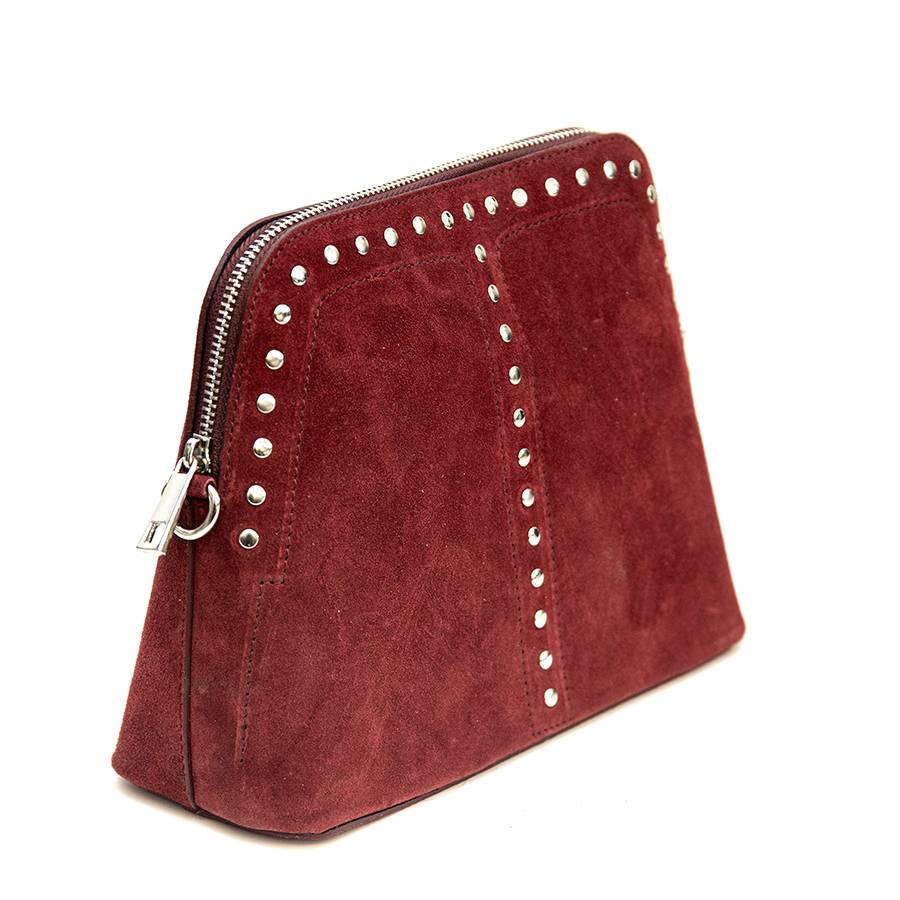 Laura Di Maggio DOROTEA – Borsa in Pelle da Sera – Camoscio Bordeaux Negozio