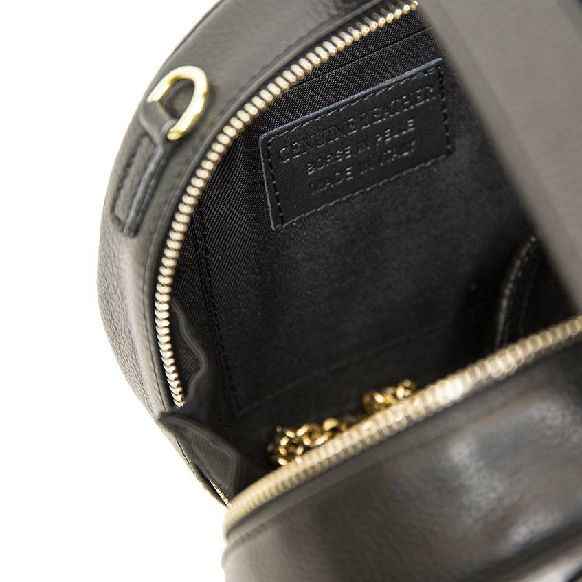 Laura Di Maggio LADY – Borsa circolare in pelle stampa cocco nera Economico