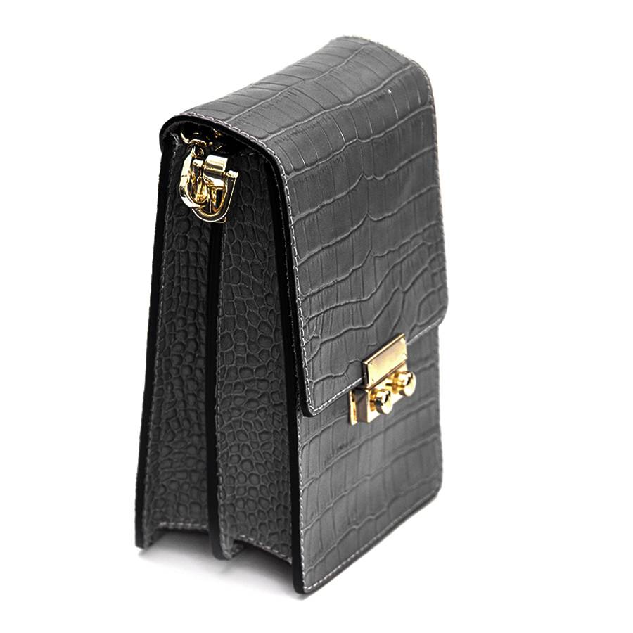 Laura Di Maggio SOIRÉE – Borsa da Sera in Pelle Stampa Cocco – Nero Outlet