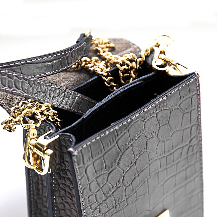 Laura Di Maggio SOIRÉE – Borsa da Sera in Pelle Stampa Cocco – Nero Outlet