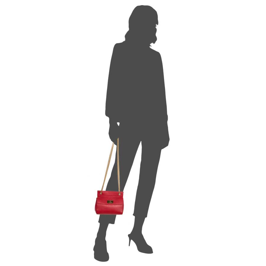 Laura Di Maggio GRETA – mini bag in pelle rossa con manici a catena Negozio