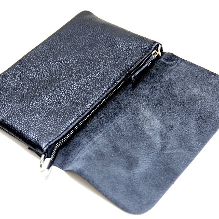 Laura Di Maggio CLAIRE – pochette sottile nera in pelle dollaro Nuova