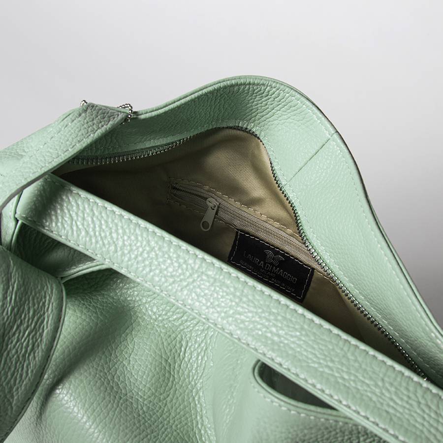 Laura Di Maggio VENICE – Zaino/borsa in pelle dollaro menta 2025