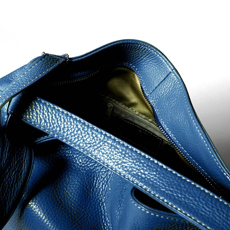 Laura Di Maggio VENICE – Zaino/borsa in pelle dollaro blu jeans In Linea