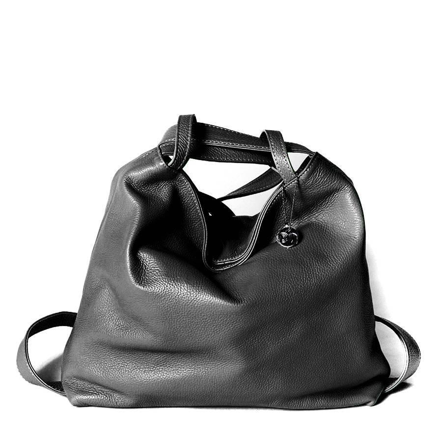 Laura Di Maggio VENICE – Zaino/borsa in pelle dollaro nero Nuovo