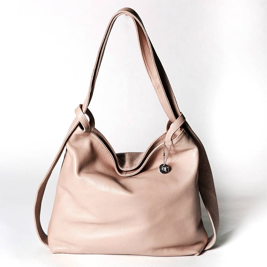 Laura Di Maggio VENICE – Zaino/borsa in pelle dollaro rosa Spedizione Gratuita