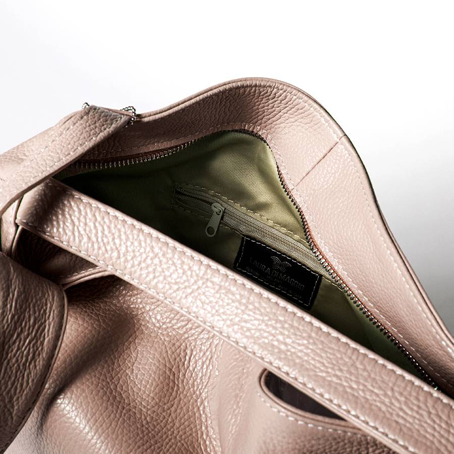 Laura Di Maggio VENICE – Zaino/borsa in pelle dollaro rosa Spedizione Gratuita