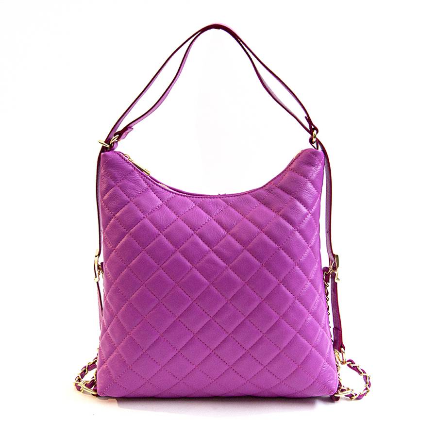 Laura Di Maggio ISABEL – Zaino/borsa in nappa trapuntata fuxia Promozione Limitata