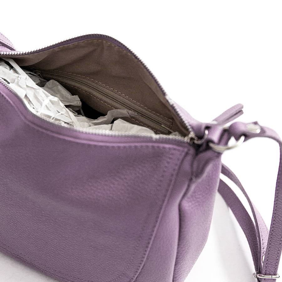 Laura Di Maggio FABIA – Sacca a tracolla in pelle lilla Ritorno libero
