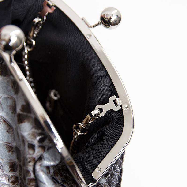Laura Di Maggio CLUTCH – borsello in pelle stampa pitone azzurro Promozione Limitata