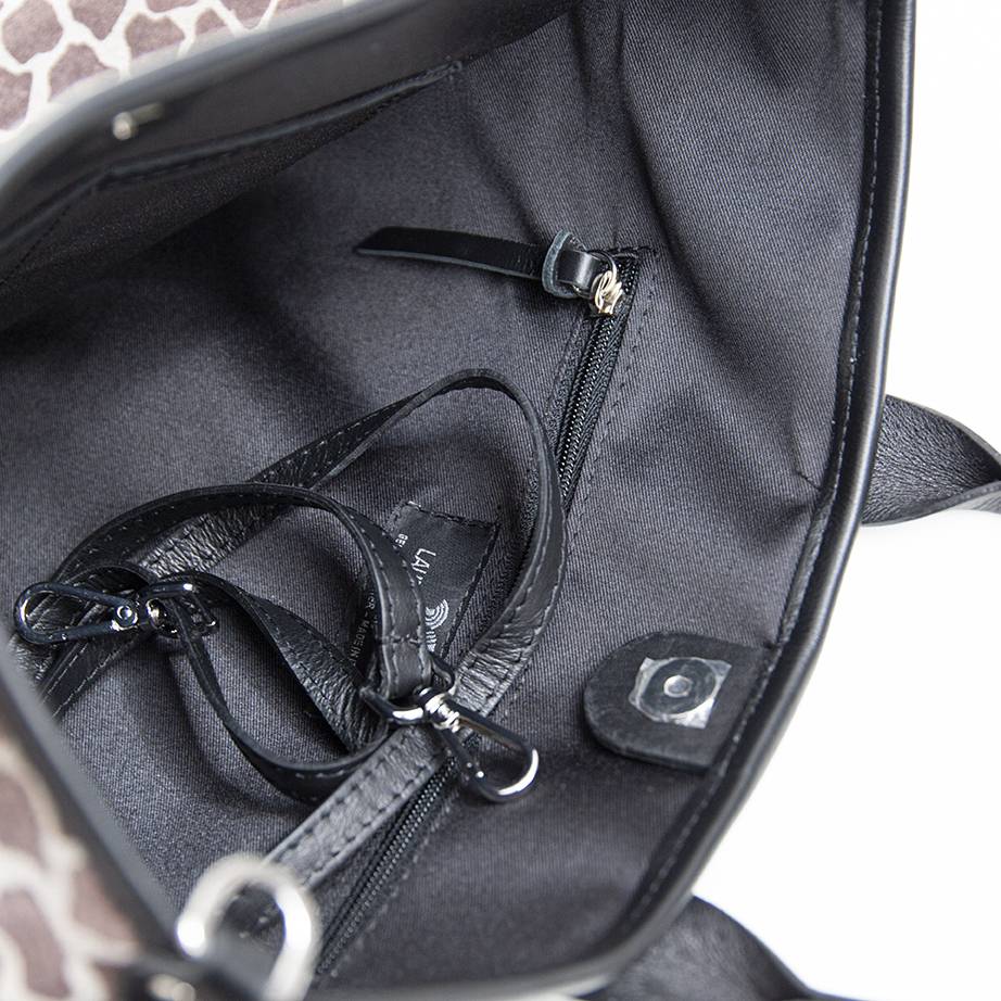 Laura Di Maggio JENNY – Borsa in camoscio stampa giraffa fango Affare Del Giorno