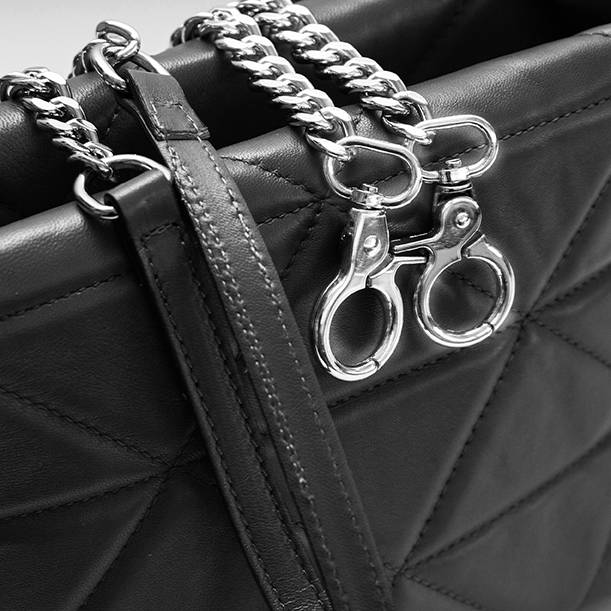 Laura Di Maggio RITA – borsa in pelle soft trapuntato nero Presa