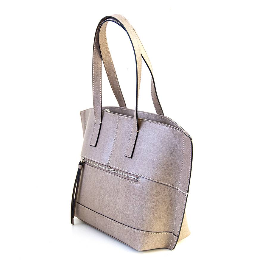Laura Di Maggio SIMONA – Shopper in pelle saffiano taupe Offerta