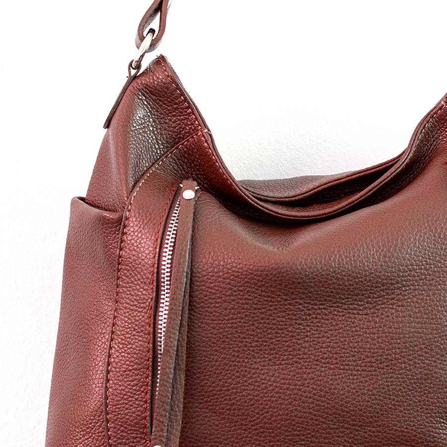 Laura Di Maggio ZIPPY – sacca in pelle con zip rubino Outlet