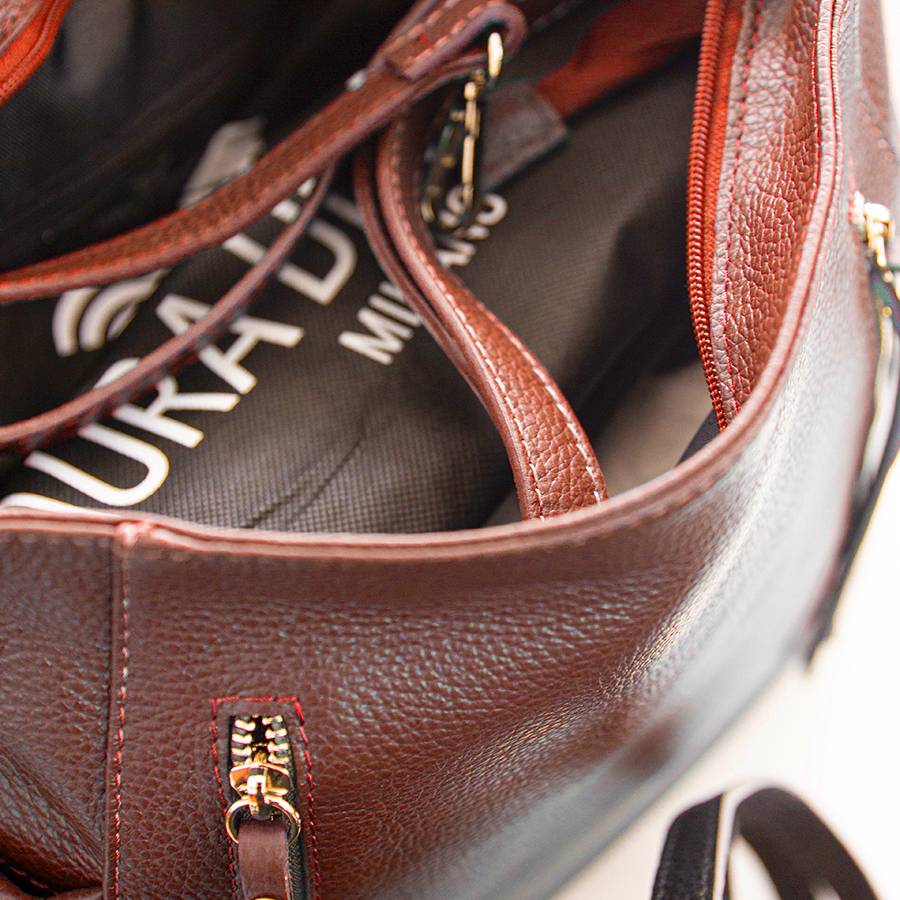 Laura Di Maggio ZIPPY – sacca in pelle con zip rubino Outlet