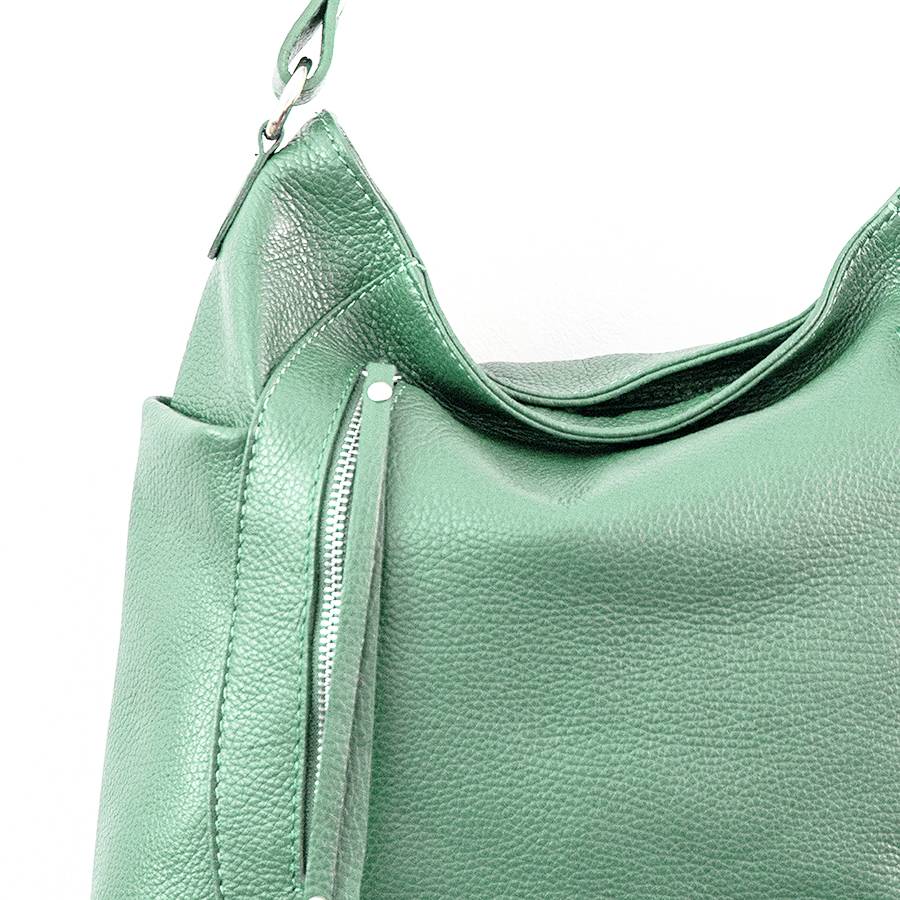 Laura Di Maggio ZIPPY – sacca in pelle con zip menta Saldi