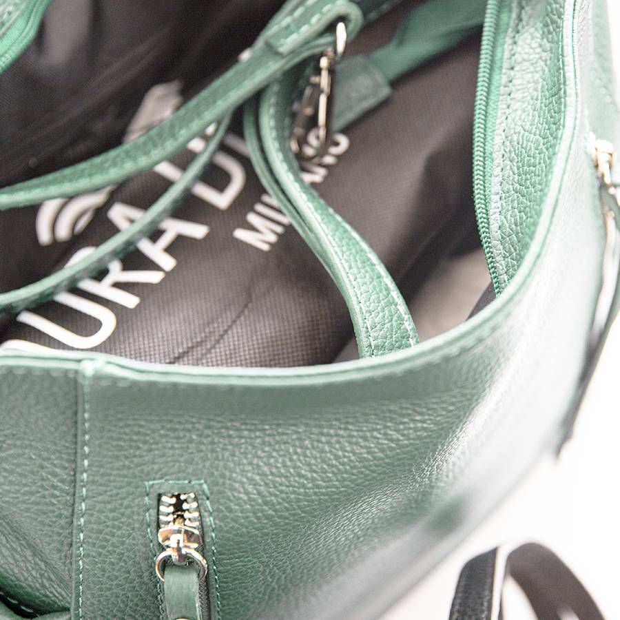 Laura Di Maggio ZIPPY – sacca in pelle con zip menta Saldi