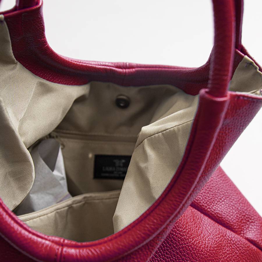 Laura Di Maggio INDIA – Maxi borsa con manico tondo in pelle azalea Vendite Flash