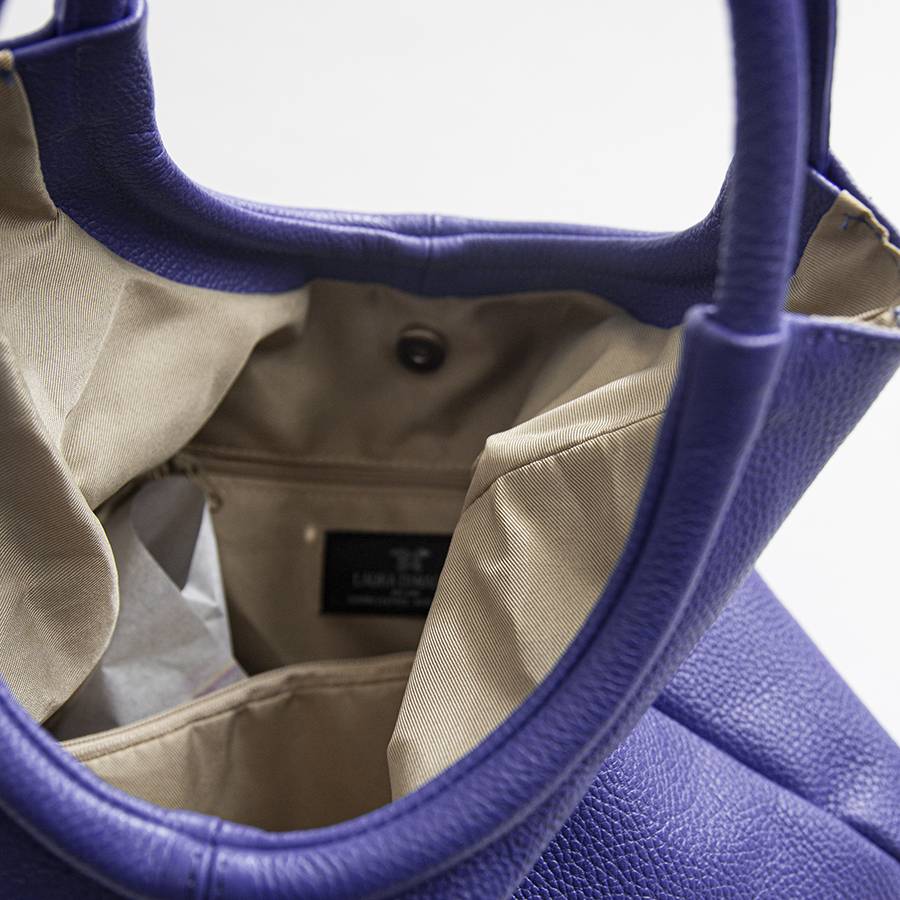Laura Di Maggio INDIA – Maxi borsa con manico tondo in pelle glicine In Saldo