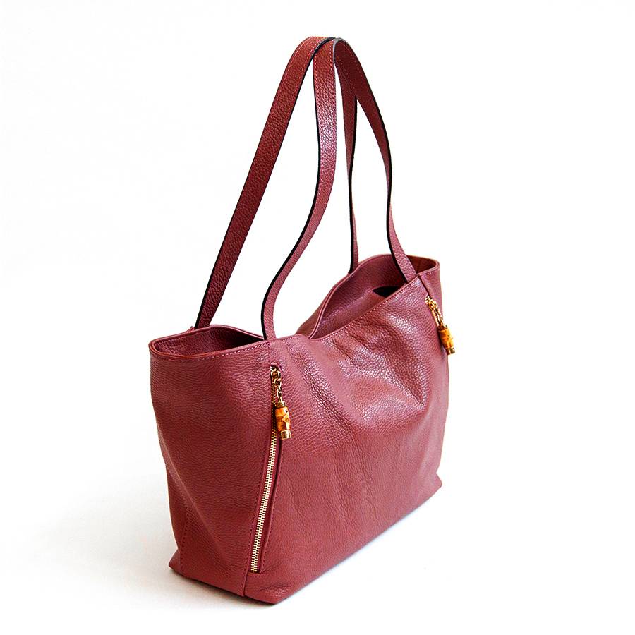 Laura Di Maggio BAMBU’ SHOPPER – Borsa in pelle rossa Nuova
