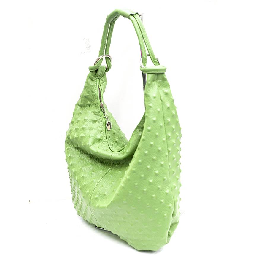 Laura Di Maggio ASIA – hobo bag in pelle stampa chiodo verde mela 2025