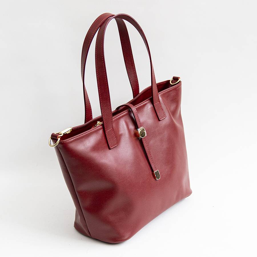 Laura Di Maggio LADY – shopping in pelle soft rubino Italy