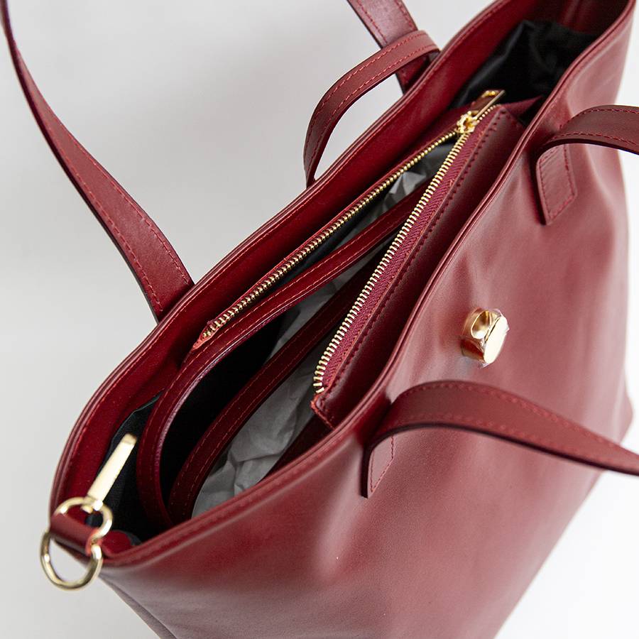 Laura Di Maggio LADY – shopping in pelle soft rubino Italy