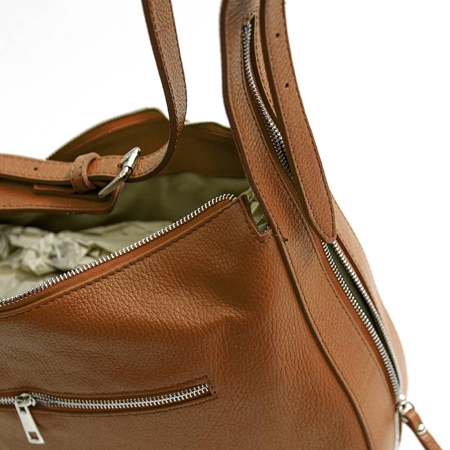 Laura Di Maggio VIKY – Sacca con manico regolabile in pelle cuoio Rilascio limitato