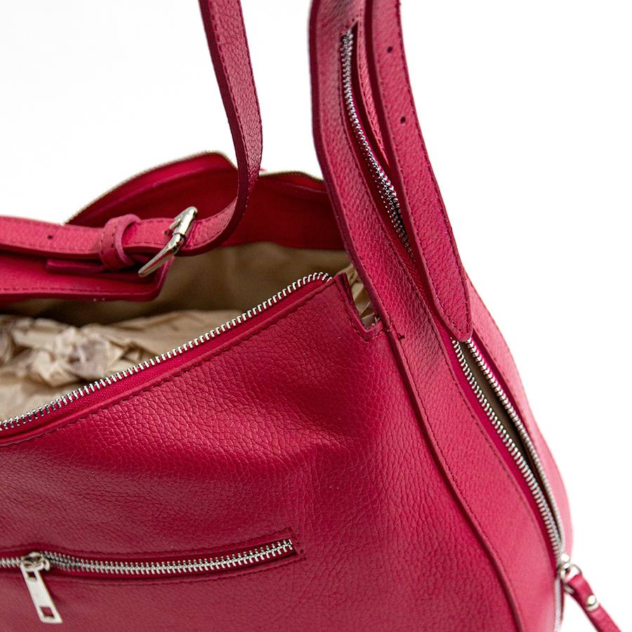 Laura Di Maggio VIKY – Sacca con manico regolabile in pelle azalea In Linea