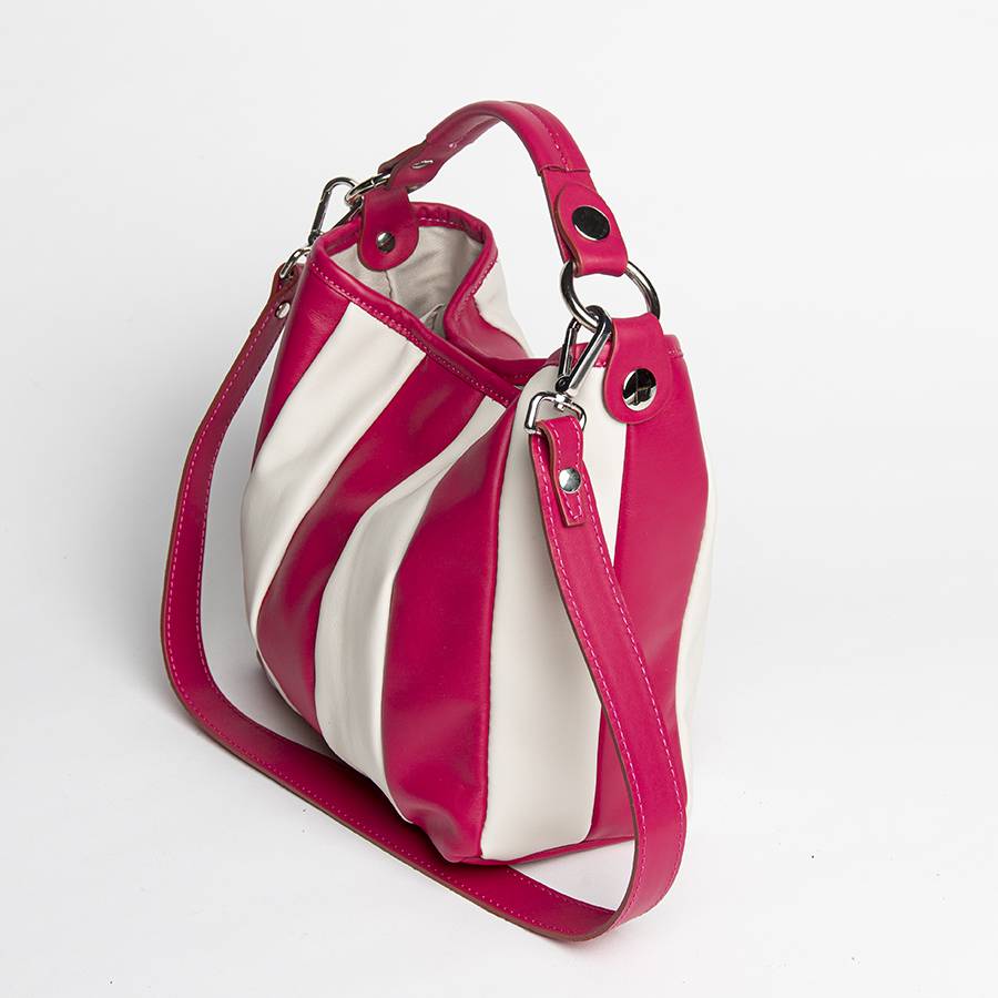 Laura Di Maggio TESSA MINI – Secchiello in pelle nappa trapuntata azalea Promozione