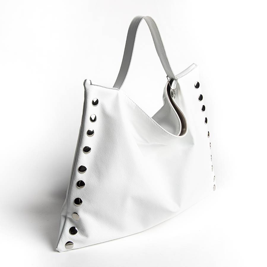 Laura Di Maggio JILLIAN BIG – Maxi borsa in pelle nappa bianca Offerta speciale della fabbrica