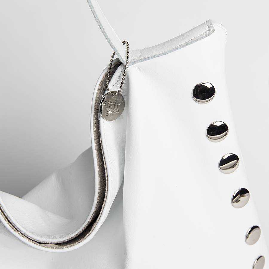 Laura Di Maggio JILLIAN BIG – Maxi borsa in pelle nappa bianca Offerta speciale della fabbrica