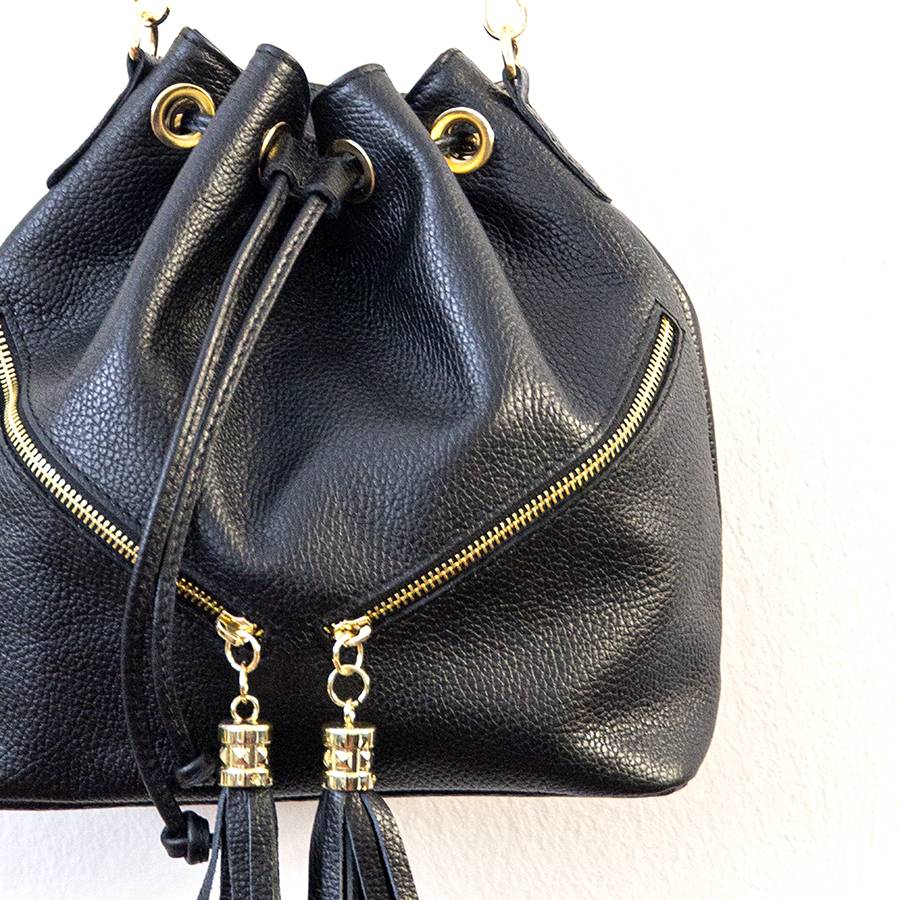 Laura Di Maggio BUCKET – secchiello in pelle nero Super sconto