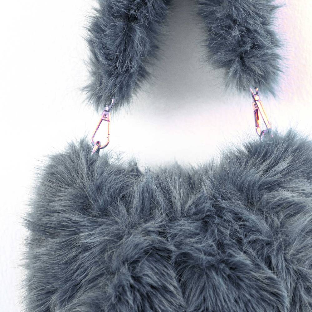 Laura Di Maggio NUVOLA – baguette in ecopelliccia polvere Esporta salva