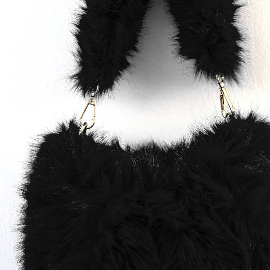 Laura Di Maggio NUVOLA – baguette in ecopelliccia nero Black Friday Prezzi